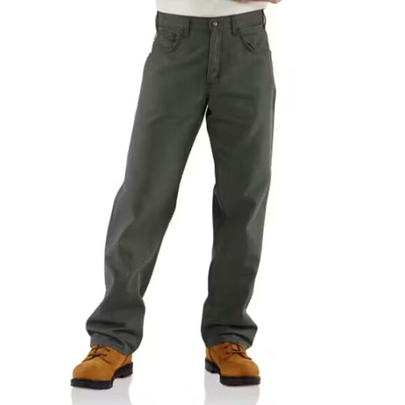 Carhartt Other - CARHARTT Mens Flame-Resistant Canvas Pants 44x36 Green Loose Fit Midweight  NWT